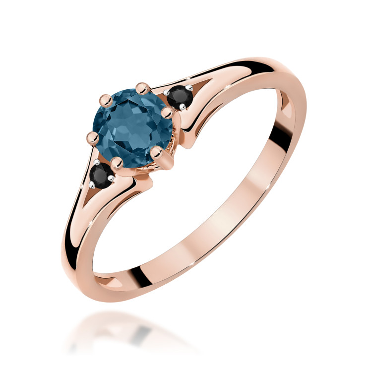 Pierścionek PV-068 Topaz London Blue 0,50ct różowe złoto