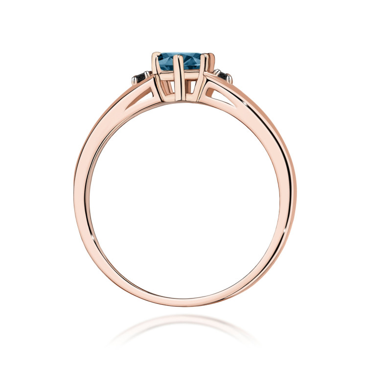 Pierścionek PV-068 Topaz London Blue 0,50ct różowe złoto