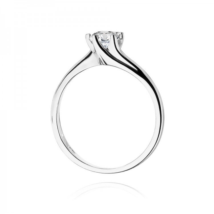 Pierścionek z białego złota z diamentem - próba 585 0,50CT W-423B