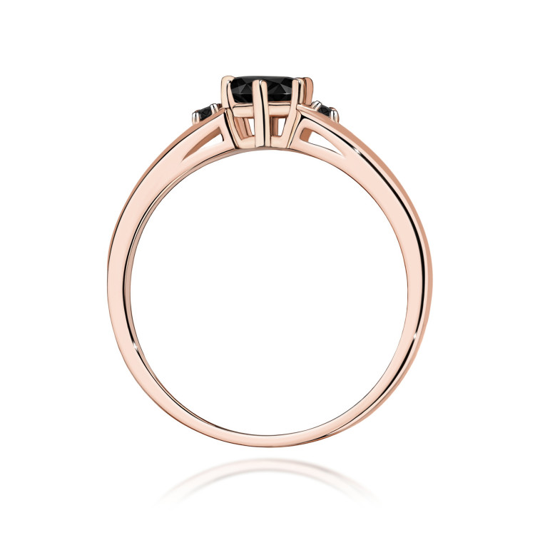 Pierścionek PV-068 Czarny Diament 0,50ct różowe złoto z czarnymi diamentami
