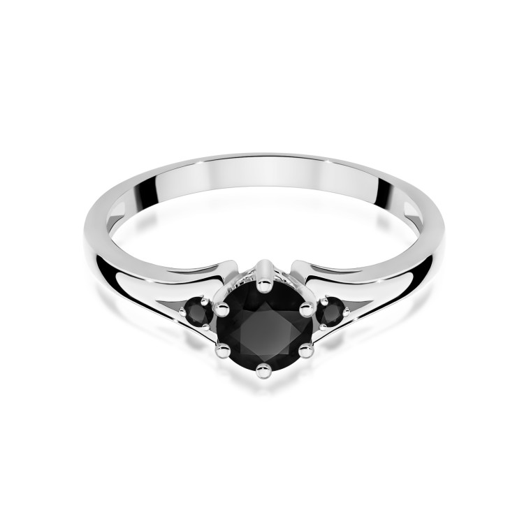 Pierścionek PV-068 Czarny Diament 0,50ct białe złoto z czarnymi diamentami