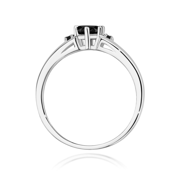 Pierścionek PV-068 Czarny Diament 0,50ct białe złoto z czarnymi diamentami