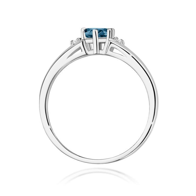 Pierścionek PV-068 Topaz London Blue 0,50ct białe złoto