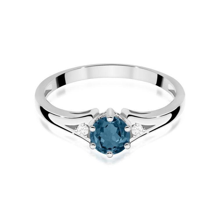 Pierścionek PV-068 Topaz London Blue 0,50ct białe złoto