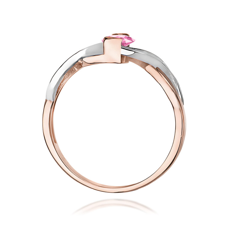 Pierścionek PV-079 Różowy Szafir 0,45ct różowe złoto