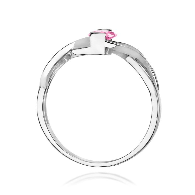 Pierścionek PV-079 Różowy Szafir 0,45ct białe złoto