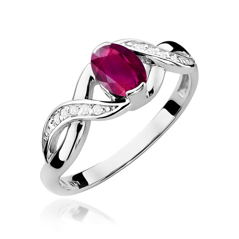 Pierścionek PV-079 Rodolit 0,50ct białe złoto