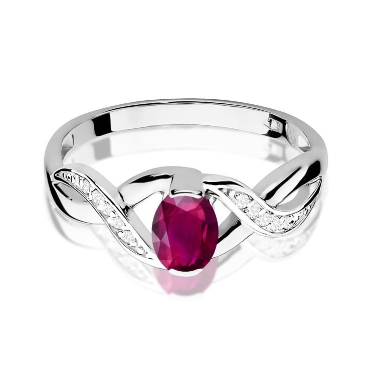 Pierścionek PV-079 Rodolit 0,50ct białe złoto