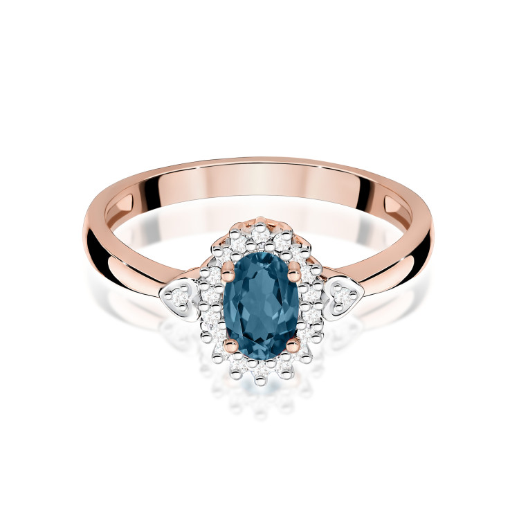 Pierścionek PV-081 Topaz London Blue 0,50ct różowe złoto