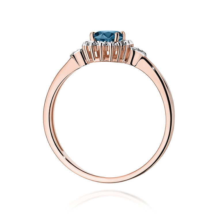 Pierścionek PV-081 Topaz London Blue 0,50ct różowe złoto