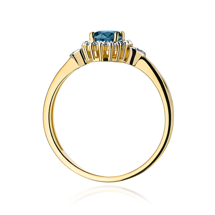 Pierścionek PV-081 Topaz London Blue 0,50ct żółte złoto
