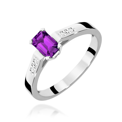 Pierścionek z białego złota z ametystem - próba 585 0,54CT PV-083BAM