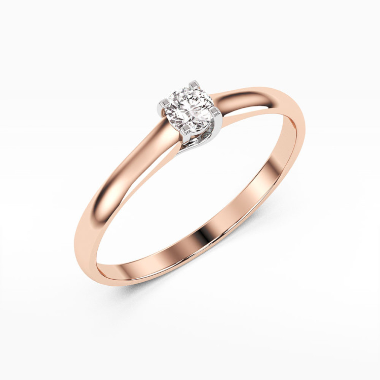 Pierścionek PV-093 Diament Laboratoryjny 0,20ct różowe złoto