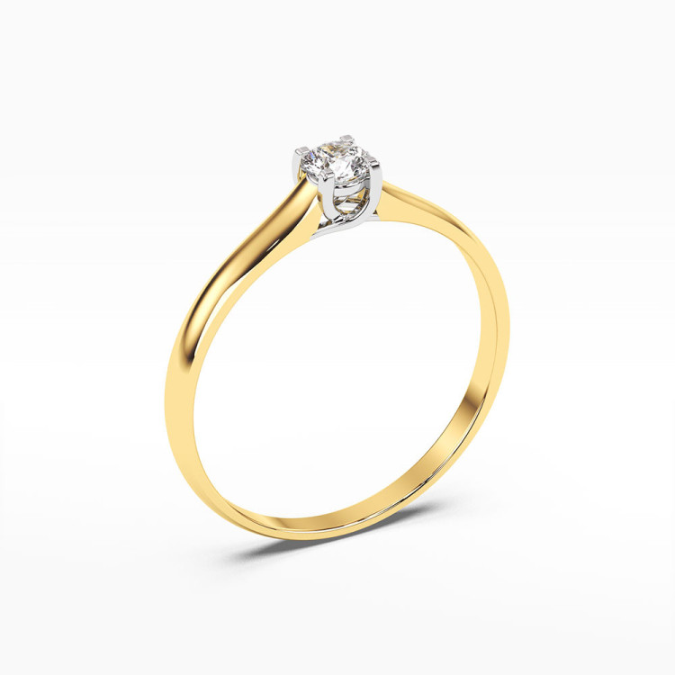 Pierścionek PV-093 Diament Laboratoryjny 0,20ct żółte złoto
