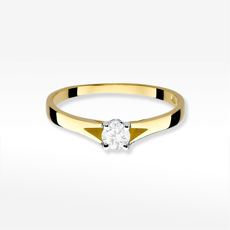Pierścionek PV-094 Diament Laboratoryjny 0,20ct żółte złoto