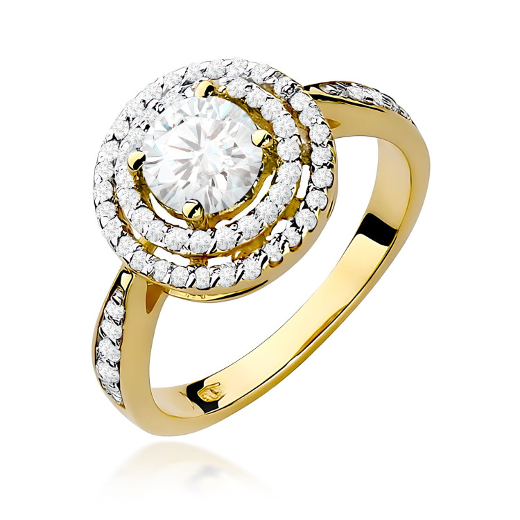 Pierścionek PV-096 Diament Laboratoryjny 0,75ct żółte złoto
