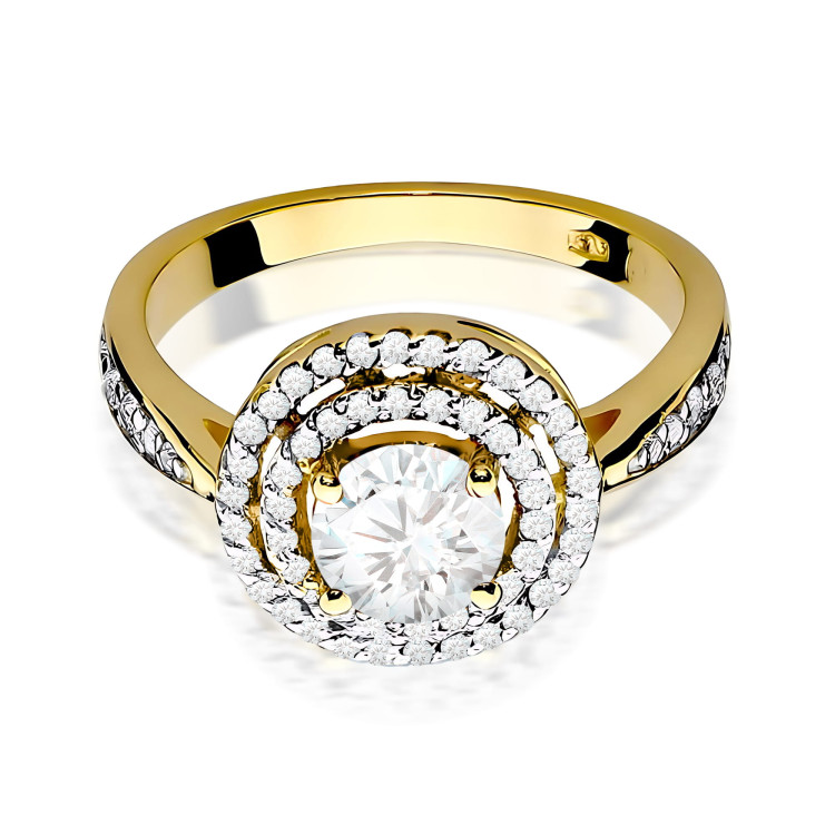 Pierścionek PV-096 Diament Laboratoryjny 0,75ct żółte złoto