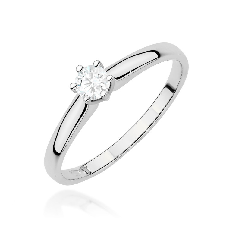 Pierścionek PV-101B Diament Laboratoryjny 0,20ct białe złoto