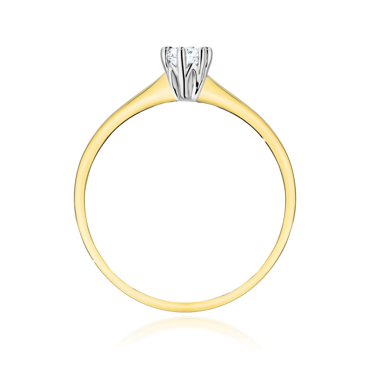Pierścionek PV-101B Diament Laboratoryjny 0,20ct żółte złoto