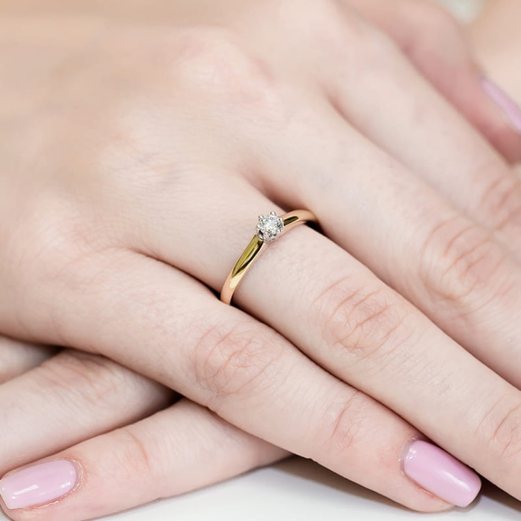 Pierścionek PV-101B Diament 0,20ct żółte złoto