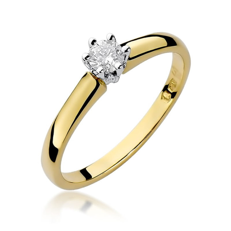 Pierścionek PV-101B Diament 0,20ct żółte złoto