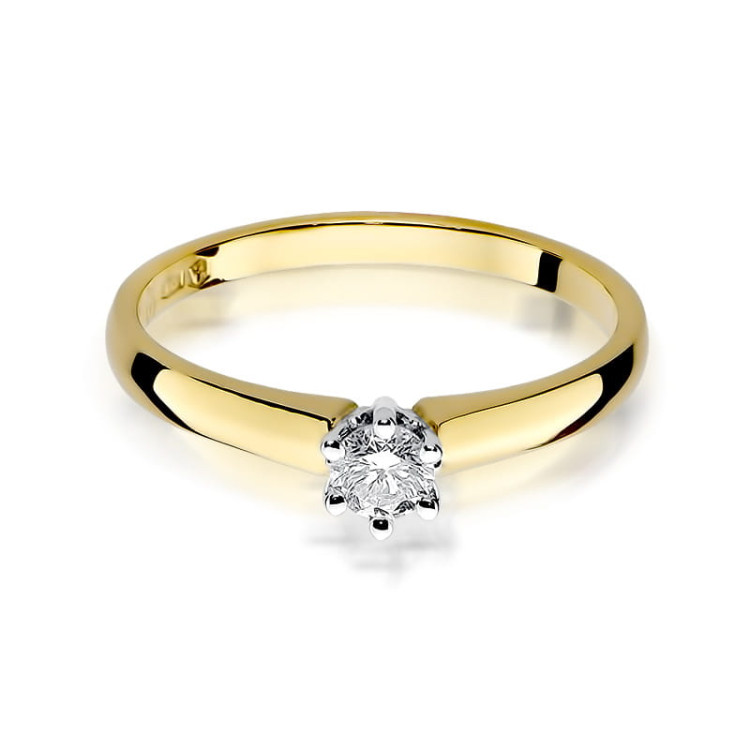 Pierścionek PV-101B Diament 0,20ct żółte złoto