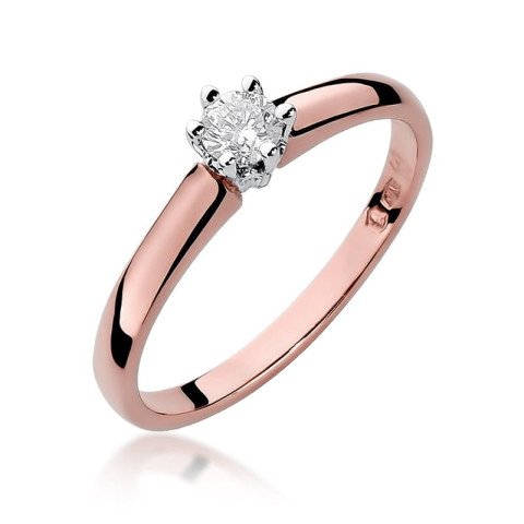 Pierścionek PV-101B Diament 0,20ct różowe złoto