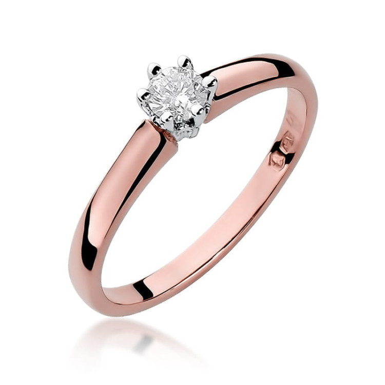 Pierścionek PV-101B Diament 0,20ct różowe złoto