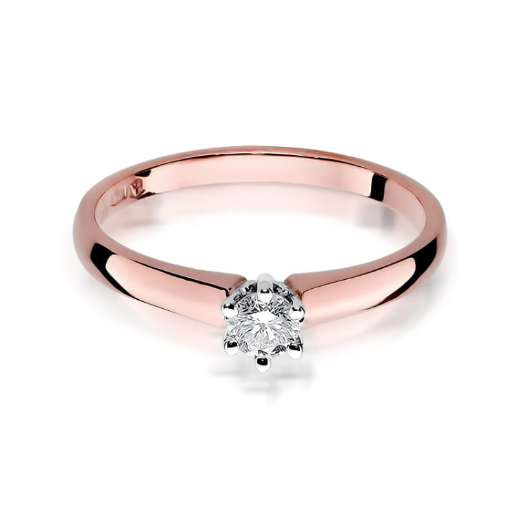 Pierścionek PV-101B Diament 0,20ct różowe złoto