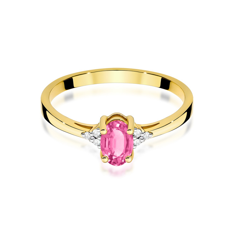 Pierścionek PV-108 Różowy topaz 0,50ct żółte złoto