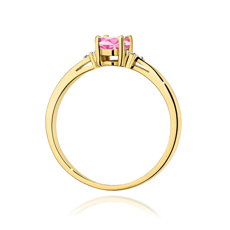 Pierścionek PV-108 Różowy topaz 0,50ct żółte złoto