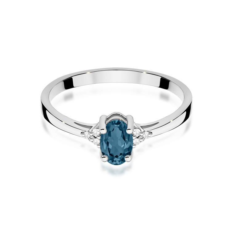 Pierścionek PV-108 Topaz London Blue 0,50ct białe złoto