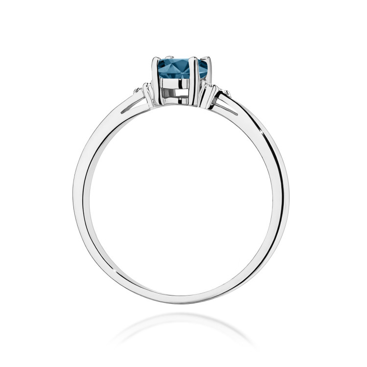 Pierścionek PV-108 Topaz London Blue 0,50ct białe złoto