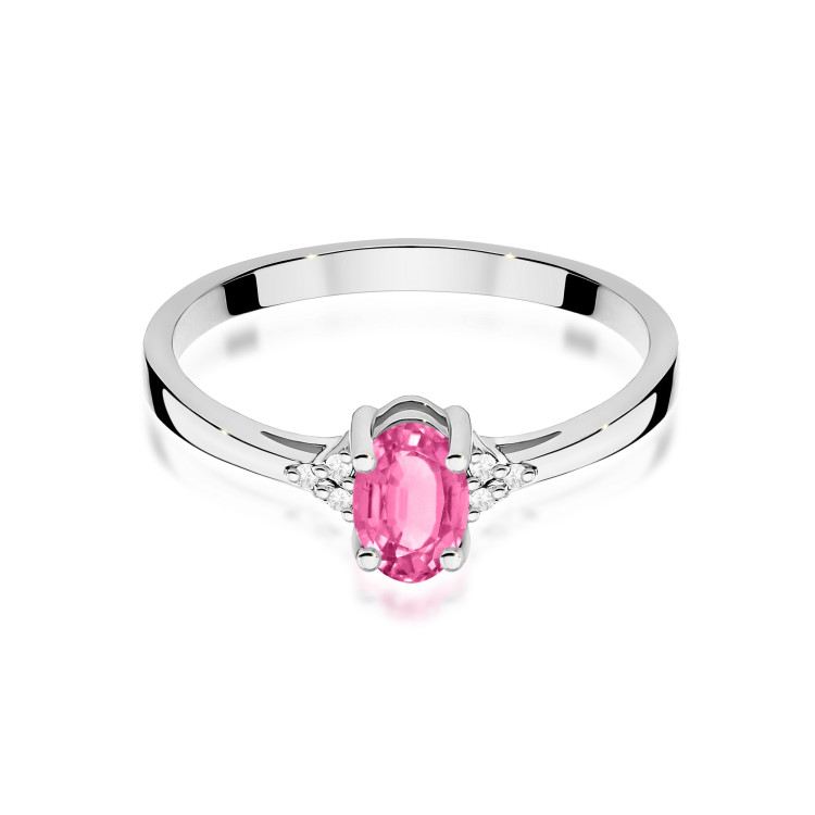 Pierścionek PV-108 Różowy topaz 0,50ct białe złoto