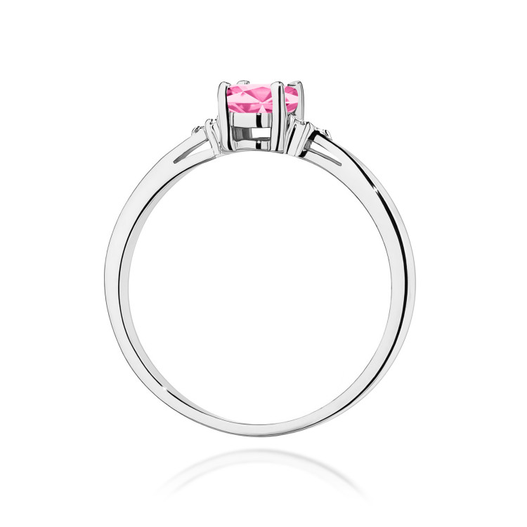 Pierścionek PV-108 Różowy topaz 0,50ct białe złoto