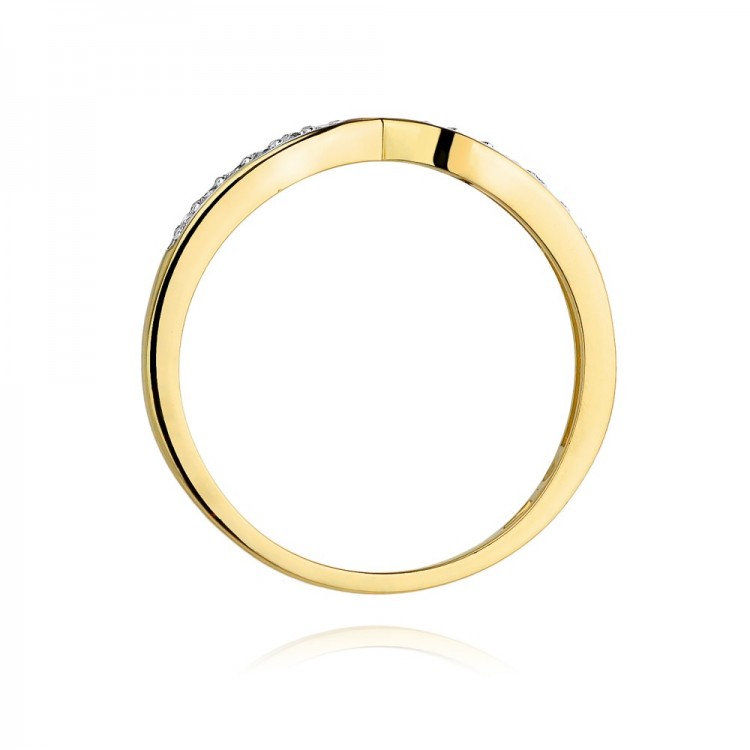 Pierścionek z żółtego złota z diamentami  - próba 585 0,10CT W-425A