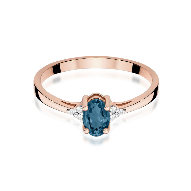 Pierścionek PV-108 Topaz London Blue 0,50ct różowe złoto