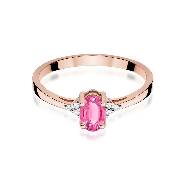 Pierścionek PV-108 Różowy topaz 0,50ct różowe złoto