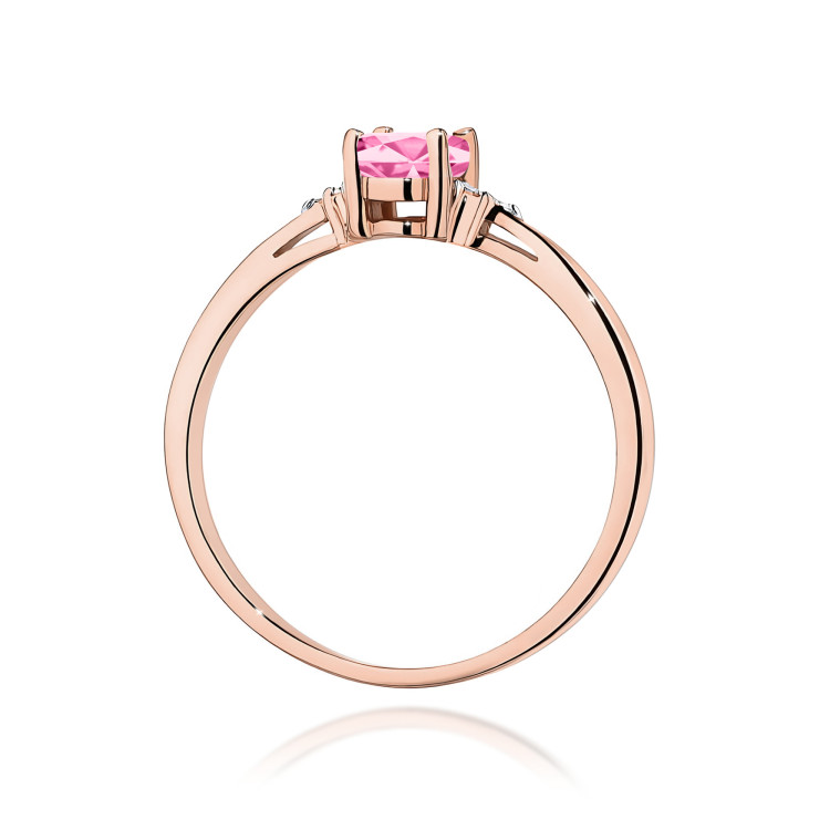 Pierścionek PV-108 Różowy topaz 0,50ct różowe złoto