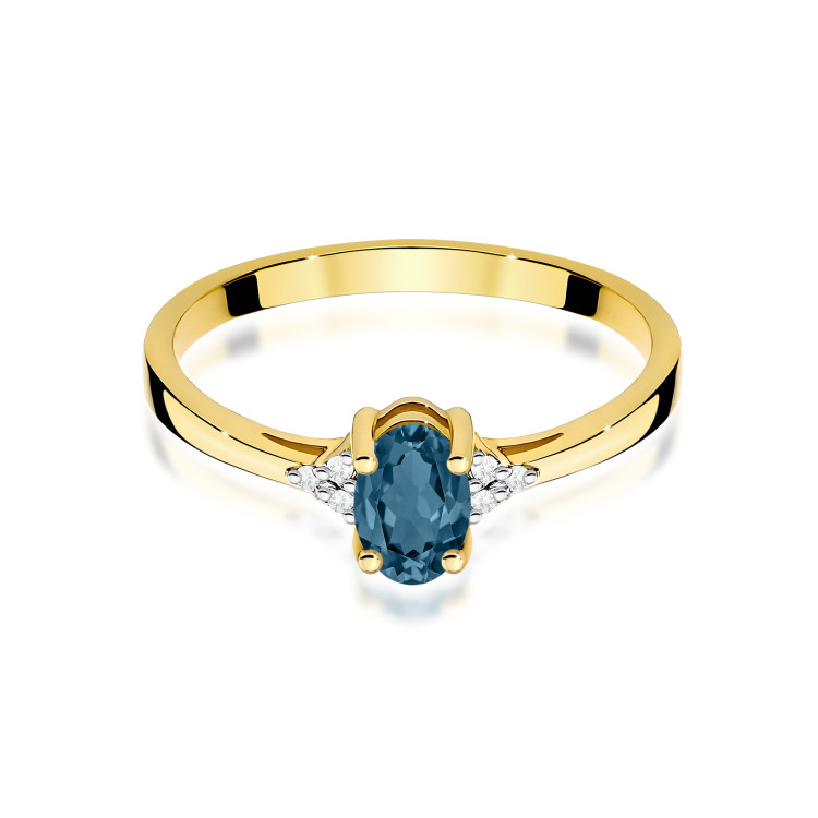 Pierścionek PV-108 Topaz London Blue 0,50ct żółte złoto