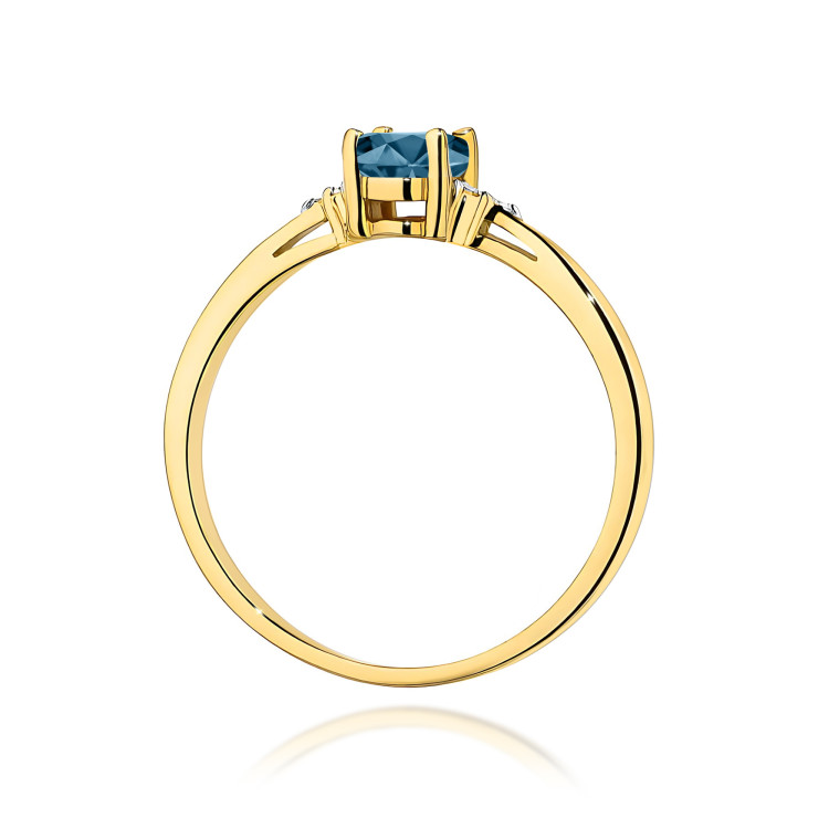 Pierścionek PV-108 Topaz London Blue 0,50ct żółte złoto