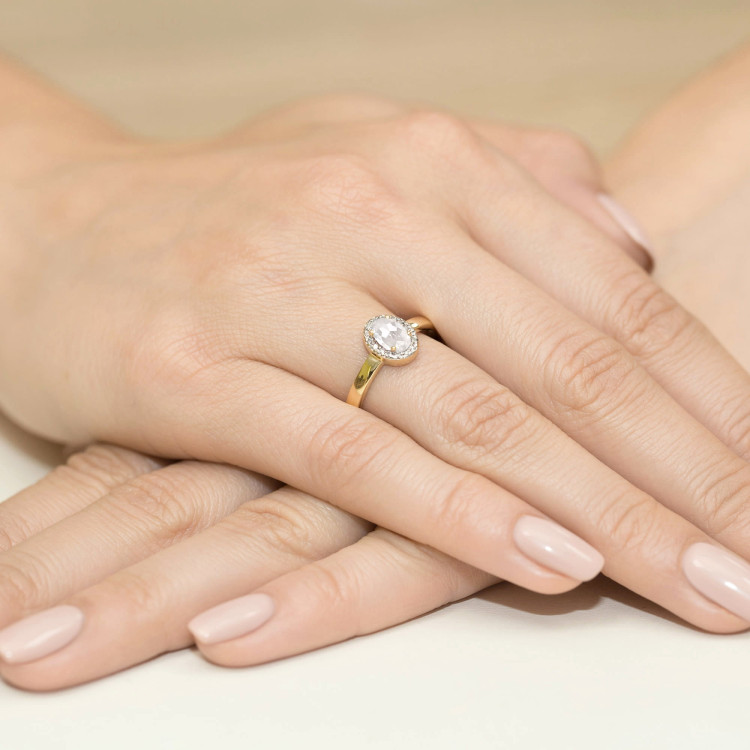 Pierścionek PV-109 Diament laboratoryjny 0,40ct żółte złoto