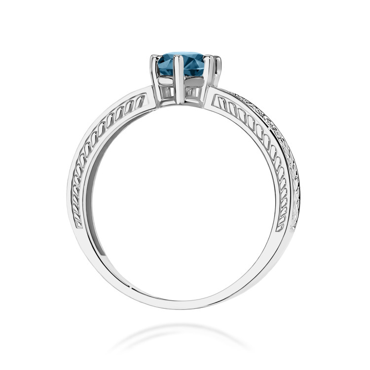Pierścionek PV-111 Topaz London Blue 0,50ct białe złoto