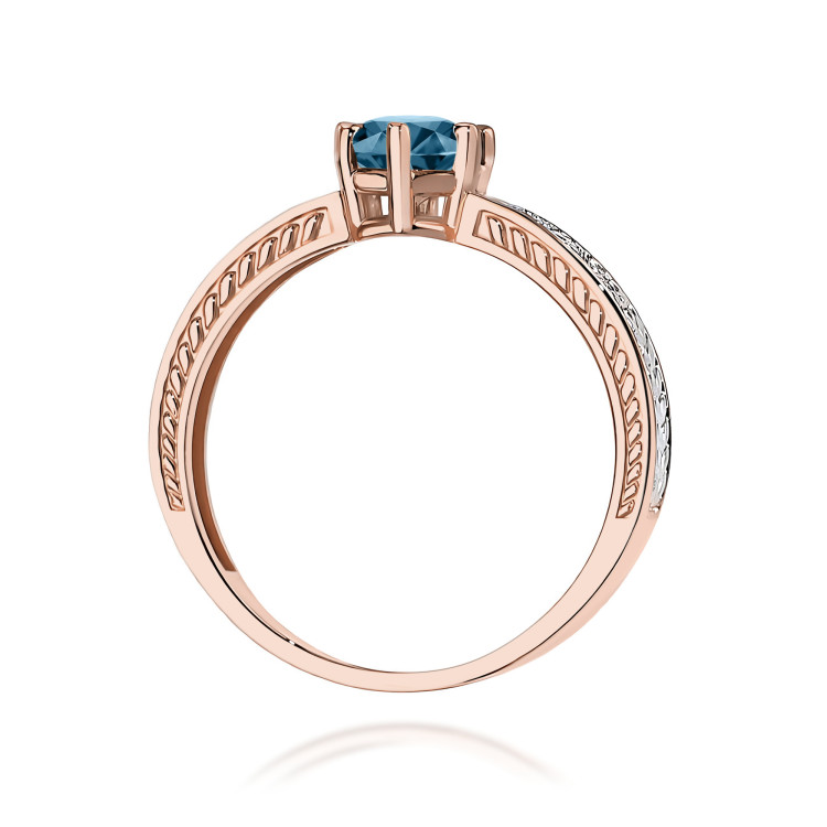 Pierścionek PV-111 Topaz London Blue 0,50ct różowe złoto
