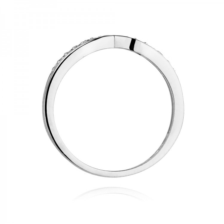 Pierścionek z białego złota z diamentami  - próba 585 0,10CT W-425B