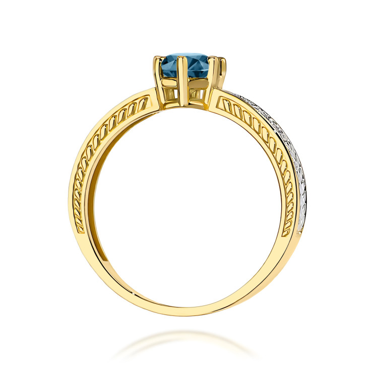 Pierścionek PV-111 Topaz London Blue 0,50ct żółte złoto