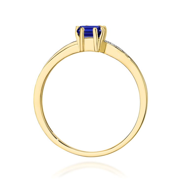 Pierścionek z żółtego złota z szafirem - próba 585 0,63CT PV-112AS