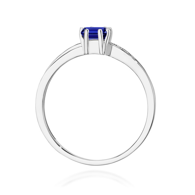 Pierścionek z białego złota z szafirem - próba 585 0,63CT PV-112BS