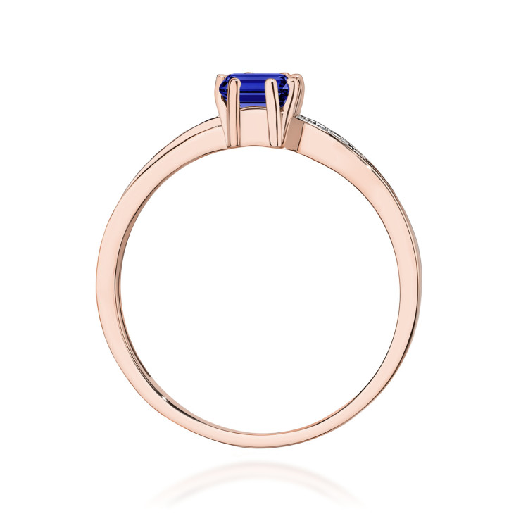 Pierścionek z różowego złota z szafirem - próba 585 0,63CT PV-112CS
