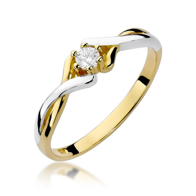 Pierścionek PV-123B Diament 0,08ct żółte złoto